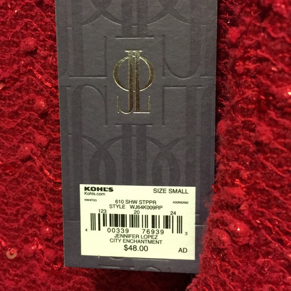 NWT JLO, red textured top. Women’s size small. - Picture 3 of 7